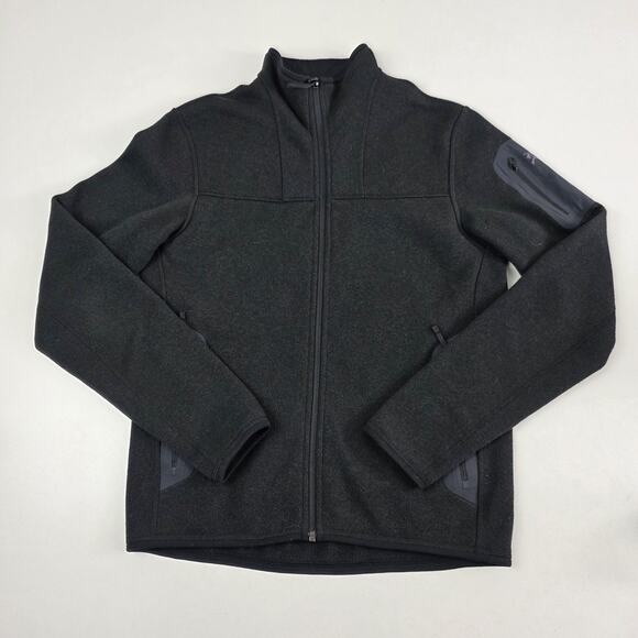 Arc'teryx Covert Cardigan Fleece Jacket Mens Small Dark Gray Full Zip Heathered - Picture 2 of 11